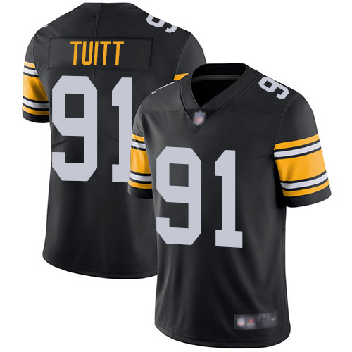 Youth Pittsburgh Steelers Football 91 Limited Black Stephon Tuitt Alternate Vapor Untouchable Nike NFL Jersey